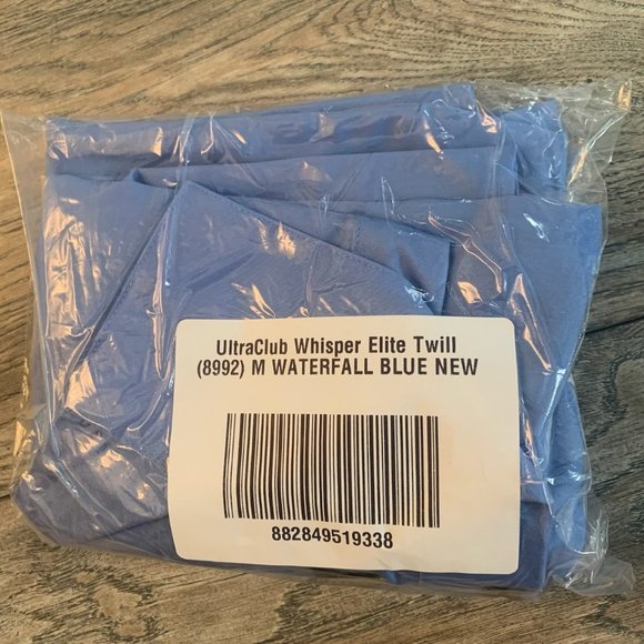 NWT ULTRACLUB WHISPER ELITE TWILL BUTTON DOWN FRENCH CUFFS WATERFALL BLUE MED. - Picture 2 of 9